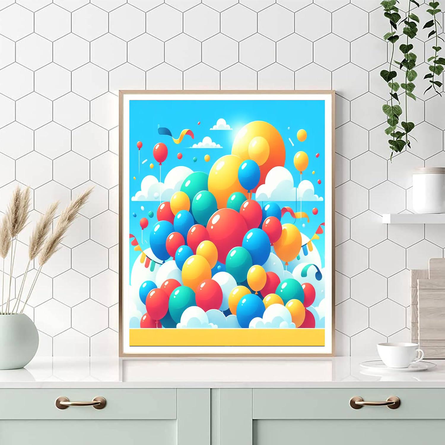 Bubbly Celebration With Balloons Numbered Painting Kits