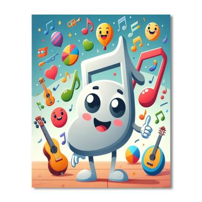 Jolly Musical Note Paint By Number
