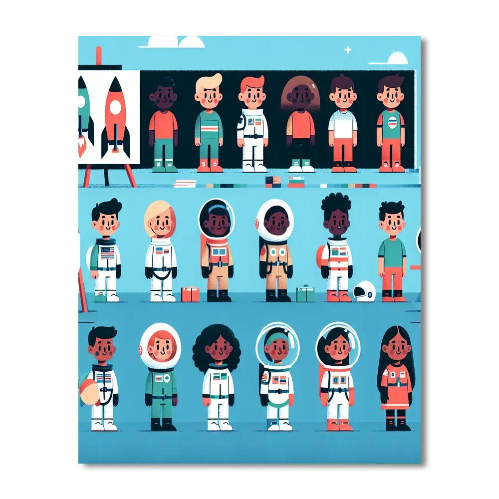 Galactic Space Camp Numbered Painting Kits