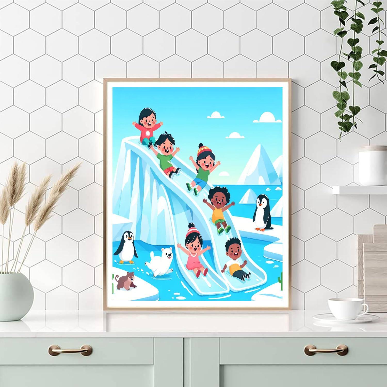 Arctic Ice Slide Adventure Paint By Number