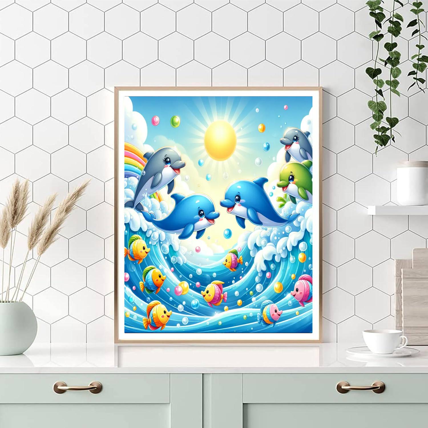 Delightful Dolphin Dance Paint By Number