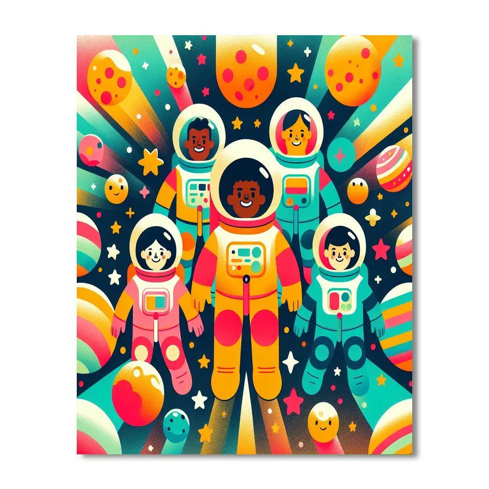Astronauts' Galactic Adventure Paint By Color