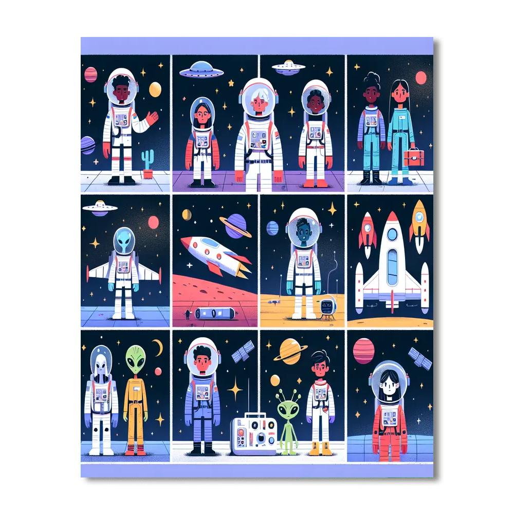 Rocket Adventure Blast Off Painting By Numbers Kit