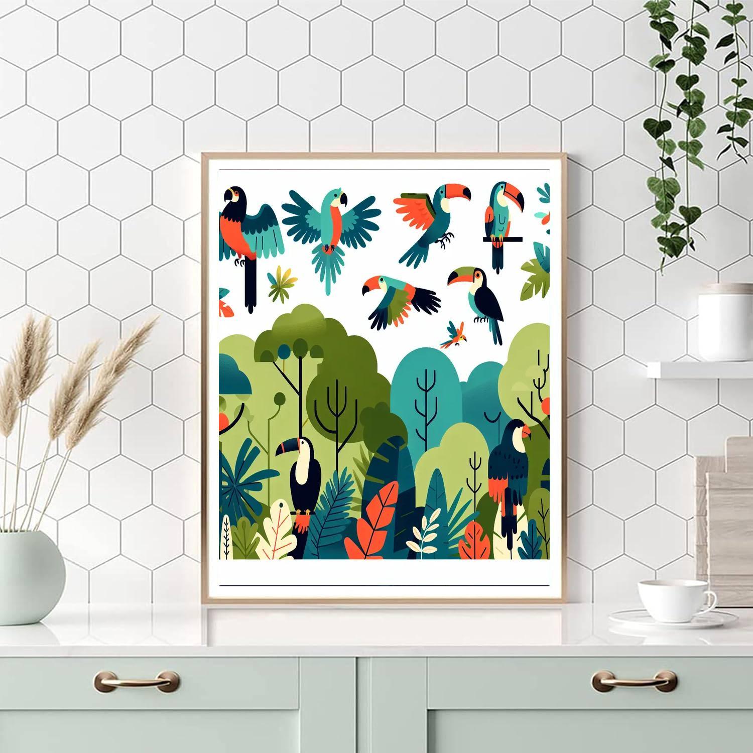 Joyful Rainforest Rally Numbered Painting Kits