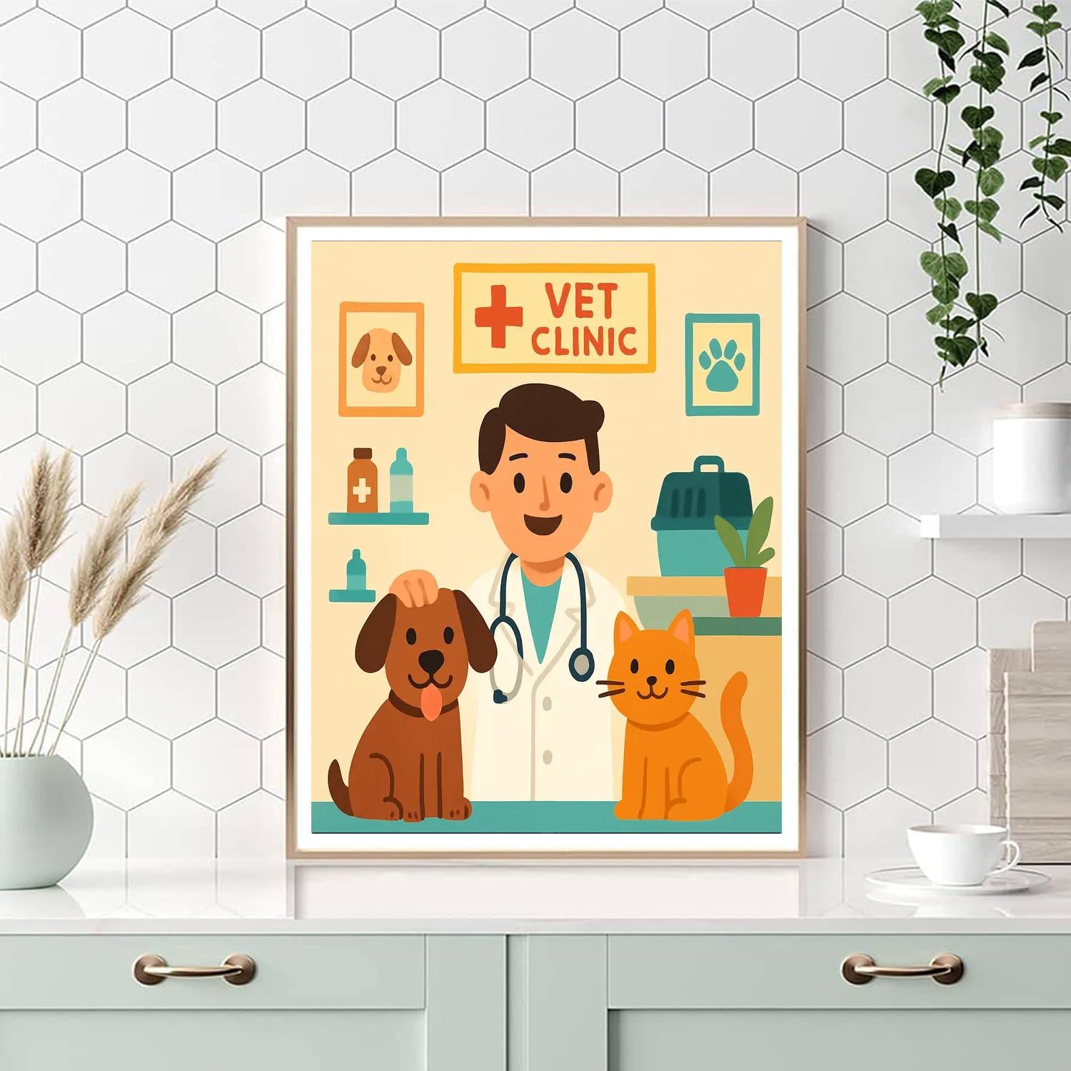 Pet Vet Clinic Day DIY Paint By Numbers