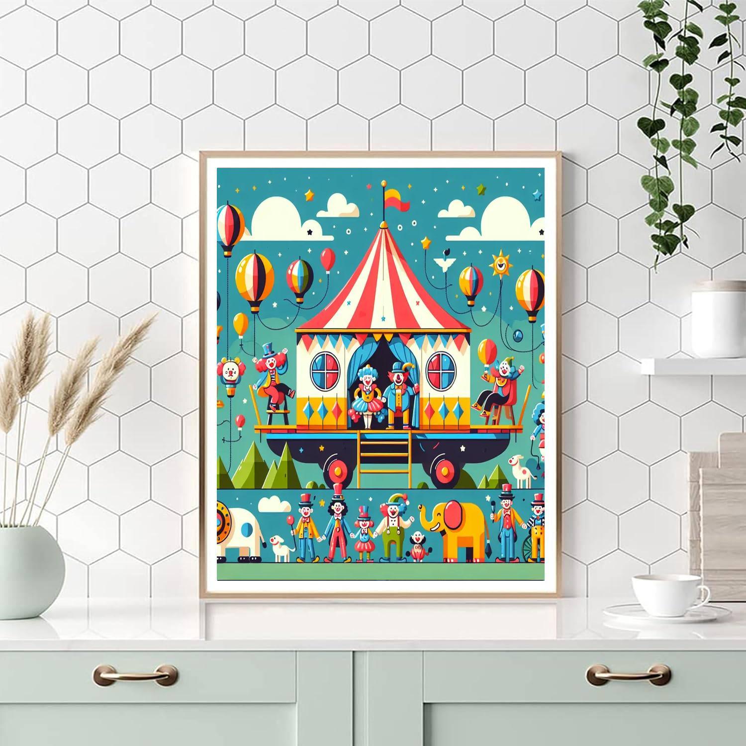 Colorful Circus Caravan Paint By Numbers