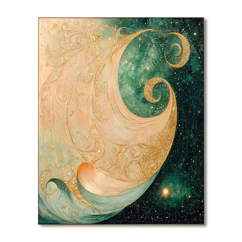 Alphonse Mucha Inspired Celestial Harmony Reverie  Painting By Numbers Kit