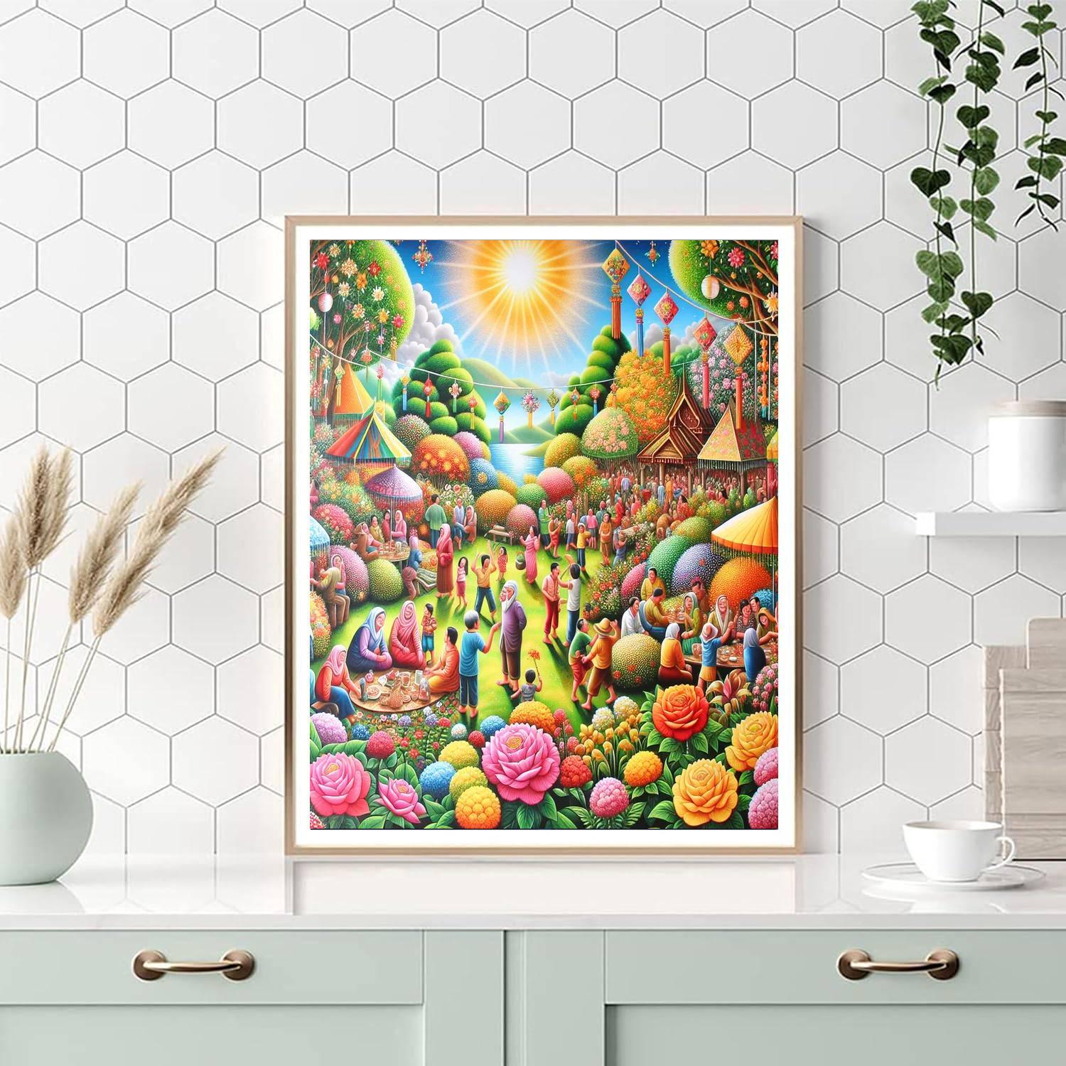 Charming Garden Festival Painting By Numbers Kit