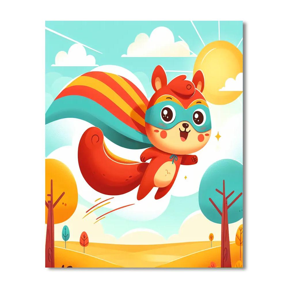 Superhero Squirrel Painting Number Kit