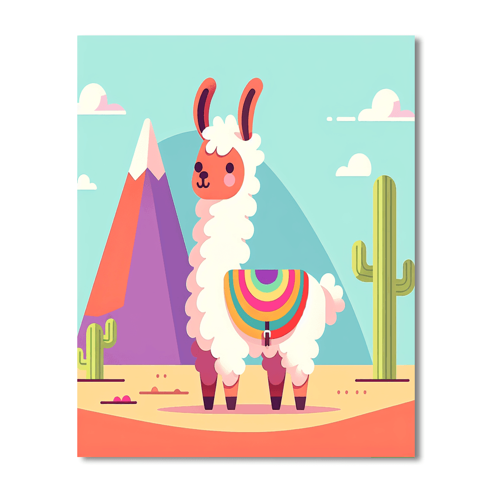 Lively Llamas Number Painting