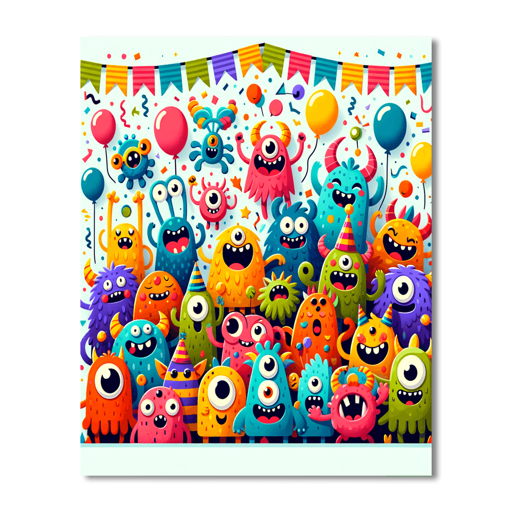 Merry Monsters Party DIY Paint By Numbers