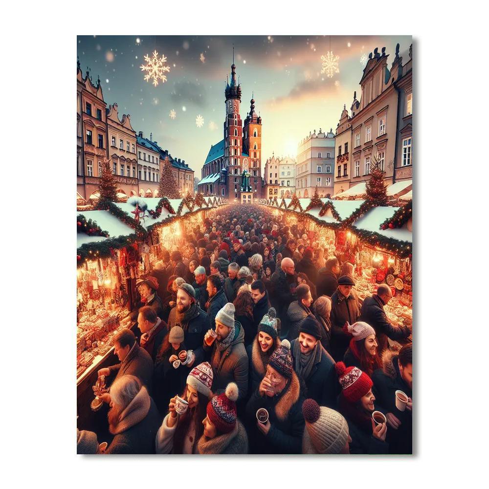 Kraków Christmas Market Number Painting