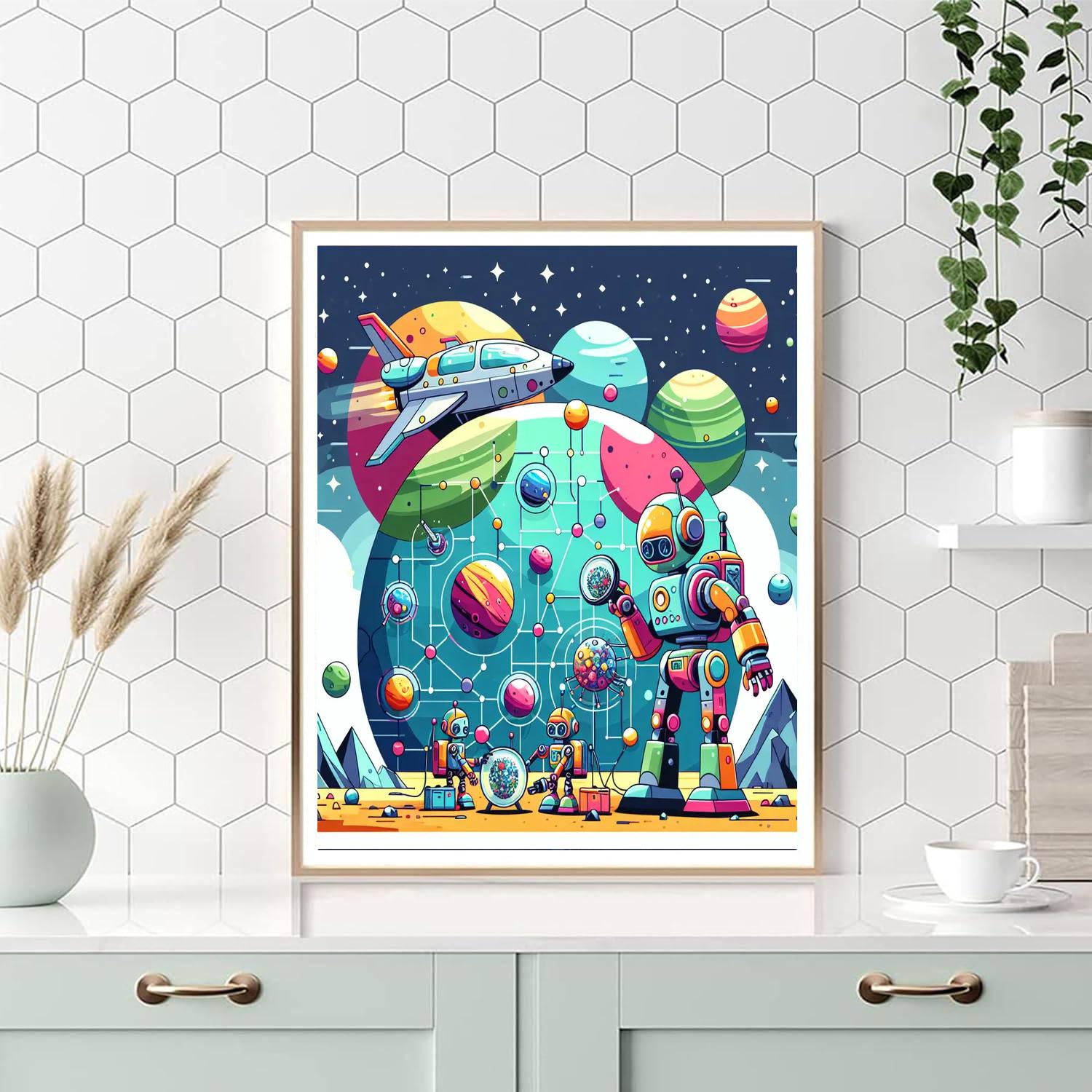 Robotic Space Exploration Painting Number Kit