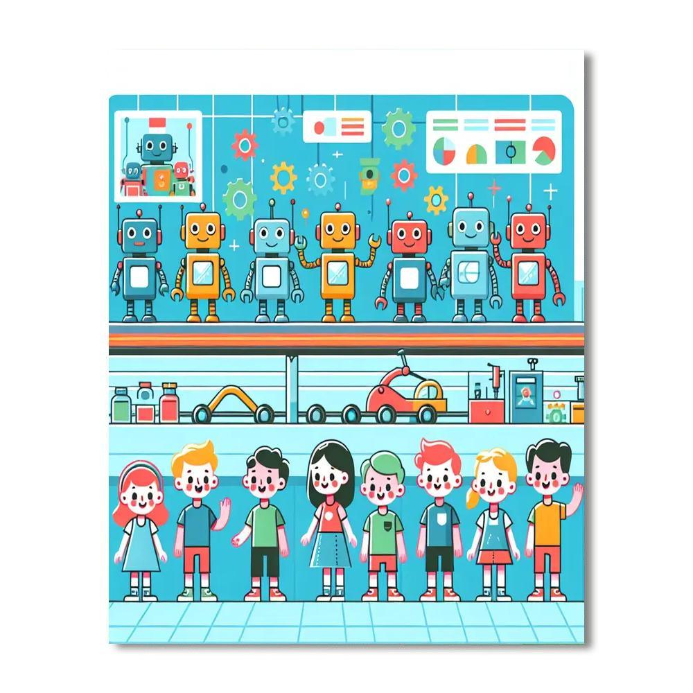 Robot Factory Tour Paint By Number