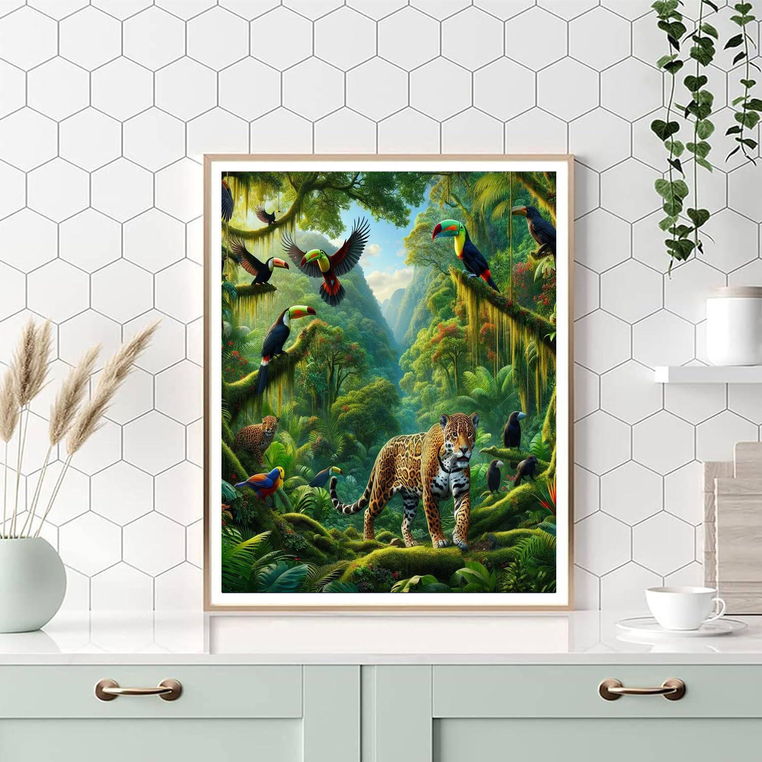 Exotic Wildlife Adventure Paint By Numbers Art