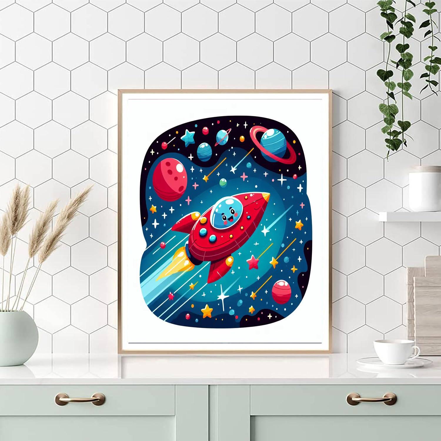 Adventurous Starship DIY Paint By Numbers