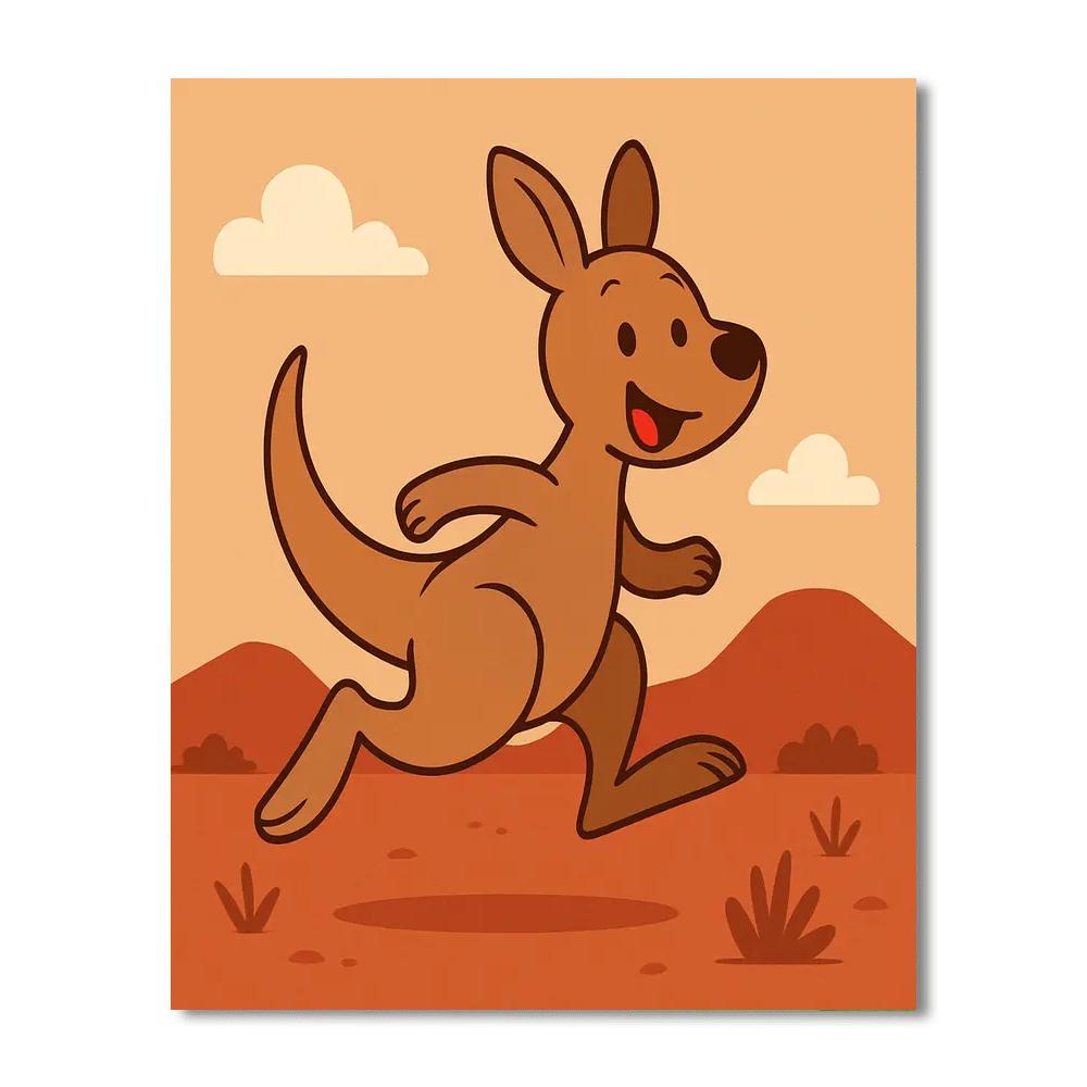 Happy Kangaroo's Outback Leap DIY Paint By Numbers