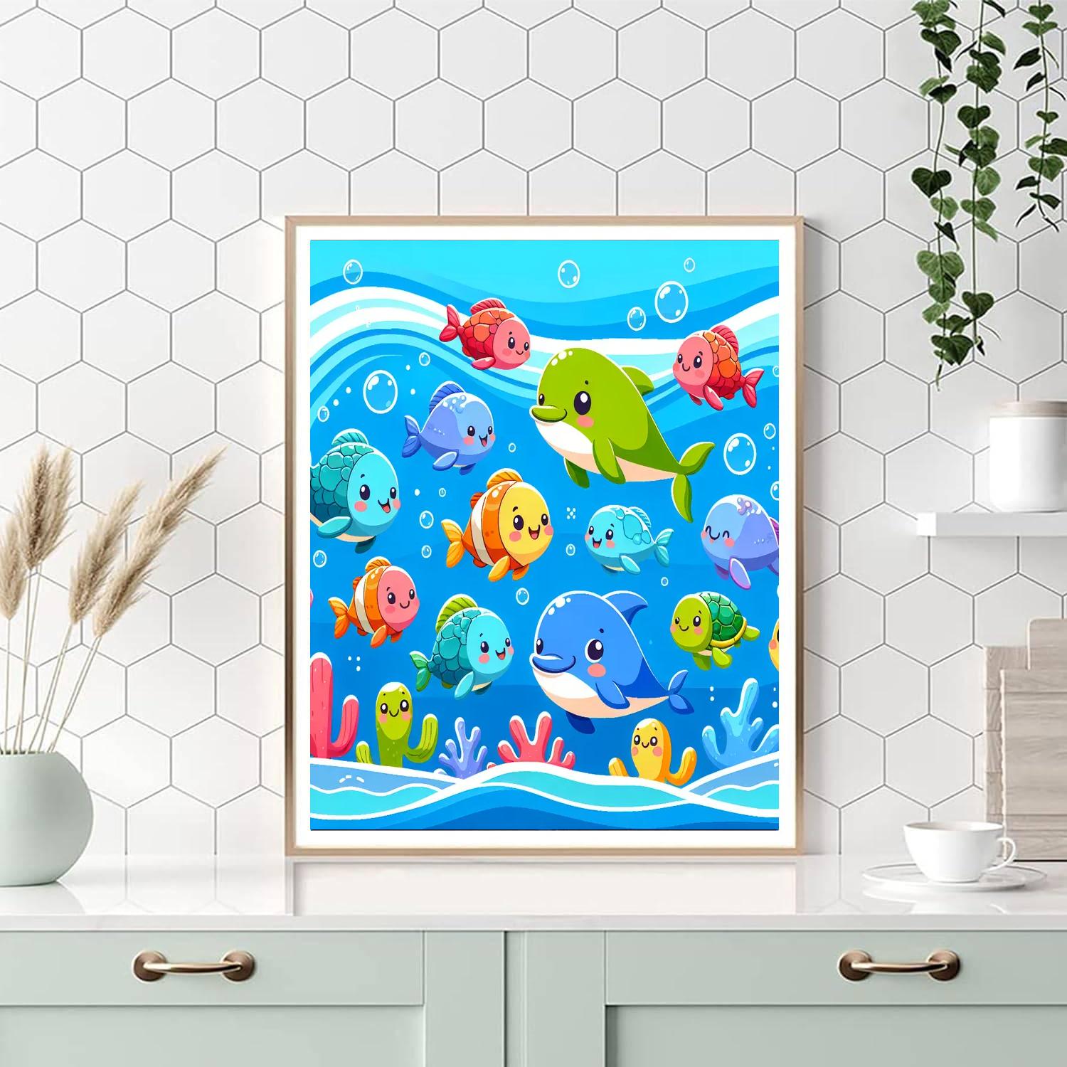 Bubbly Sea Adventure Paint By Numbers Art