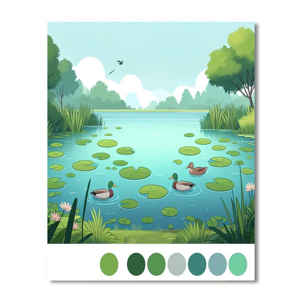 Peaceful Pond Numbered Painting Kits