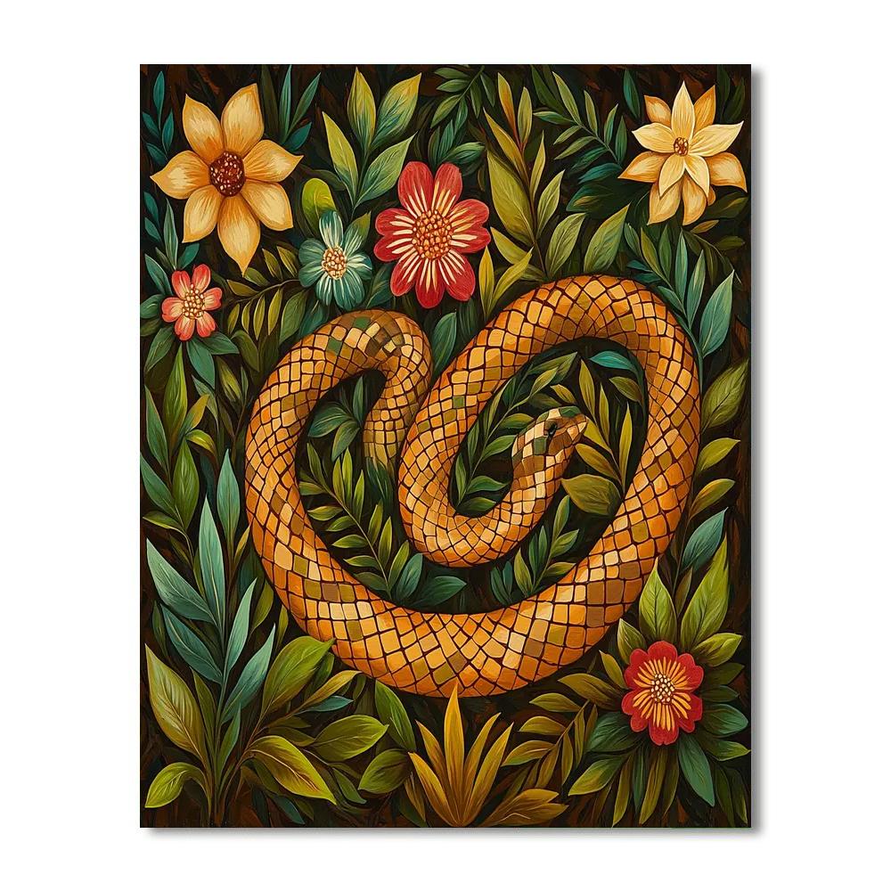 Frida Kahlo Inspired Resilience Of The Serpent  Painting Number Kit