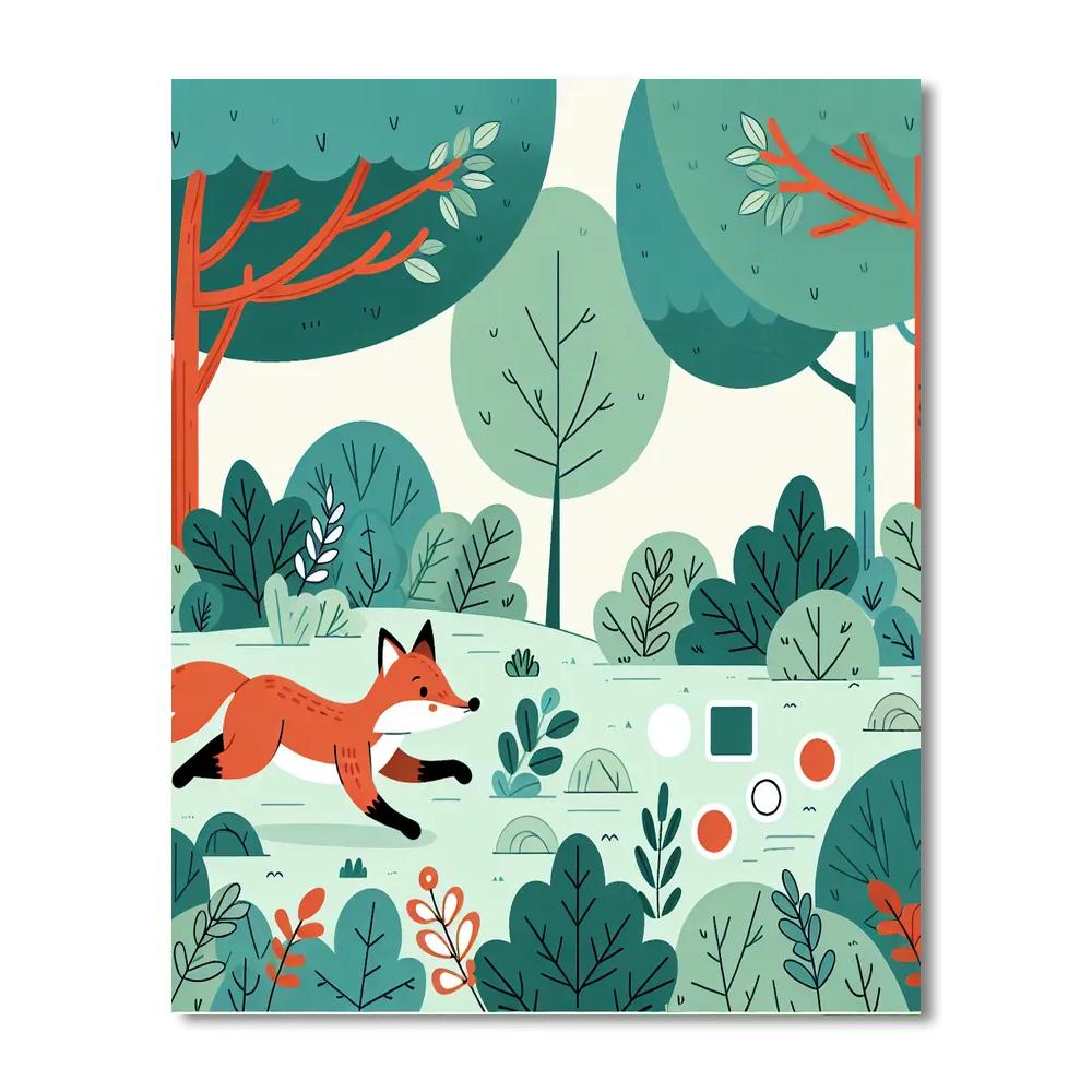 Fantastic Fox Frolic Painting Number Kit