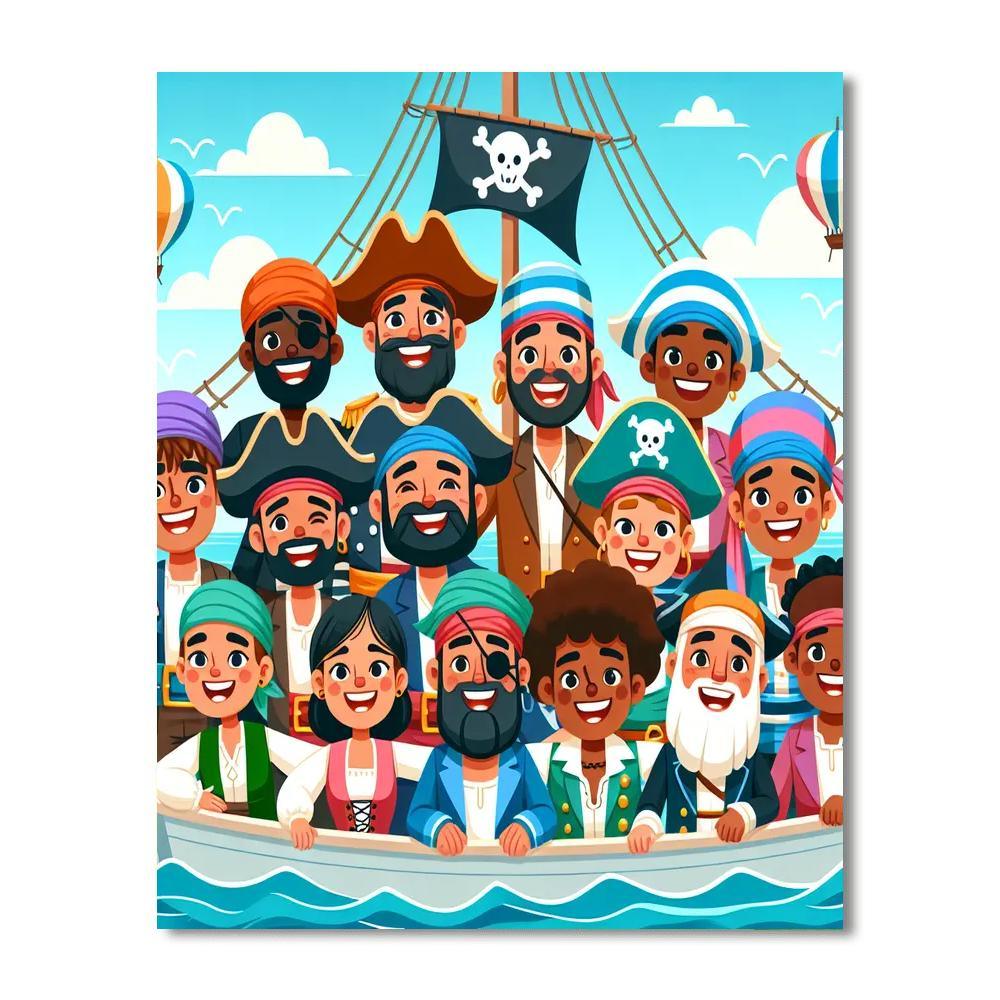 Pirate Adventure Crew Paint By Numbers Art