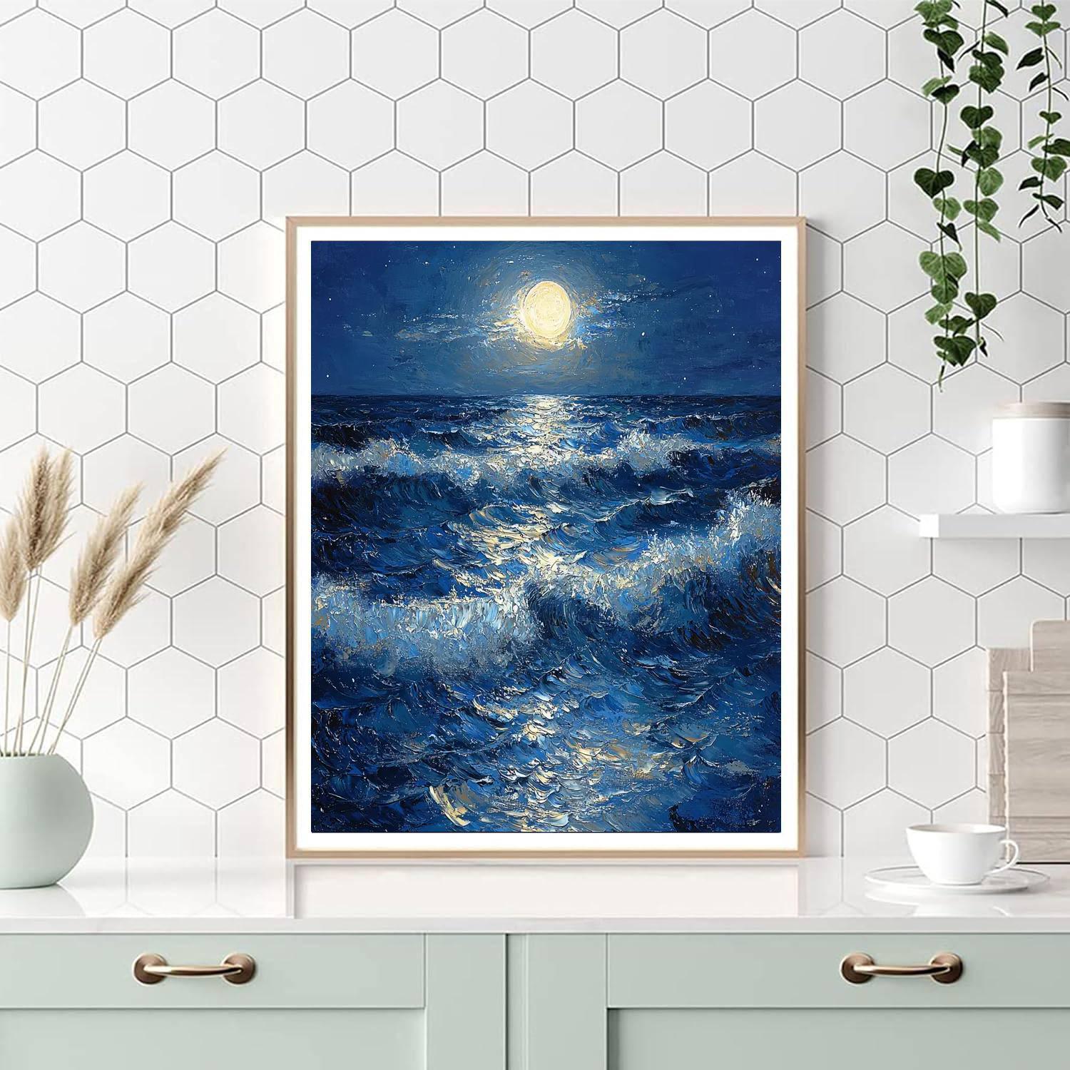 J.M.W. Turner Inspired Moonlit Ocean Waves  Painting By Numbers Kit