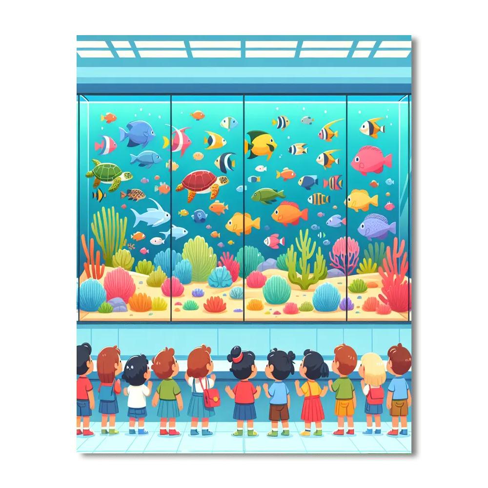 Colorful Aquarium Discovery Number PaintingColorful Aquarium Discovery - DIY Painting By Numbers Kit - Image 4