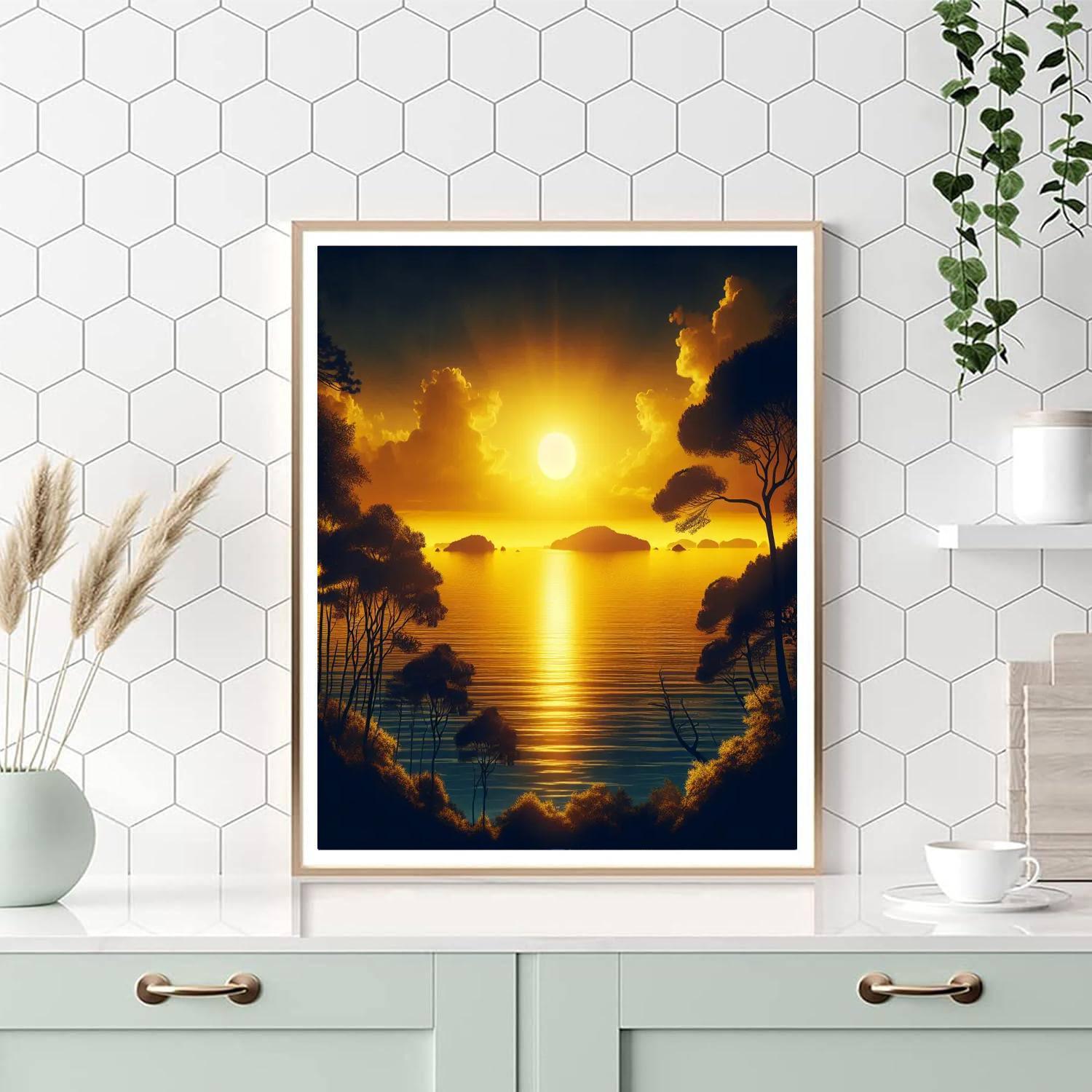 Golden Horizon Reflections Numbered Painting Kits