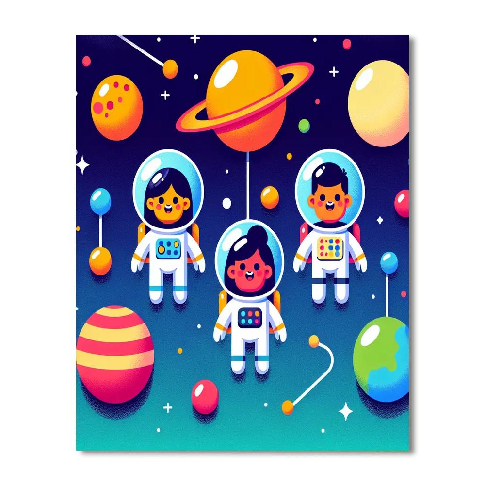 Solar System Explorers Number Painting