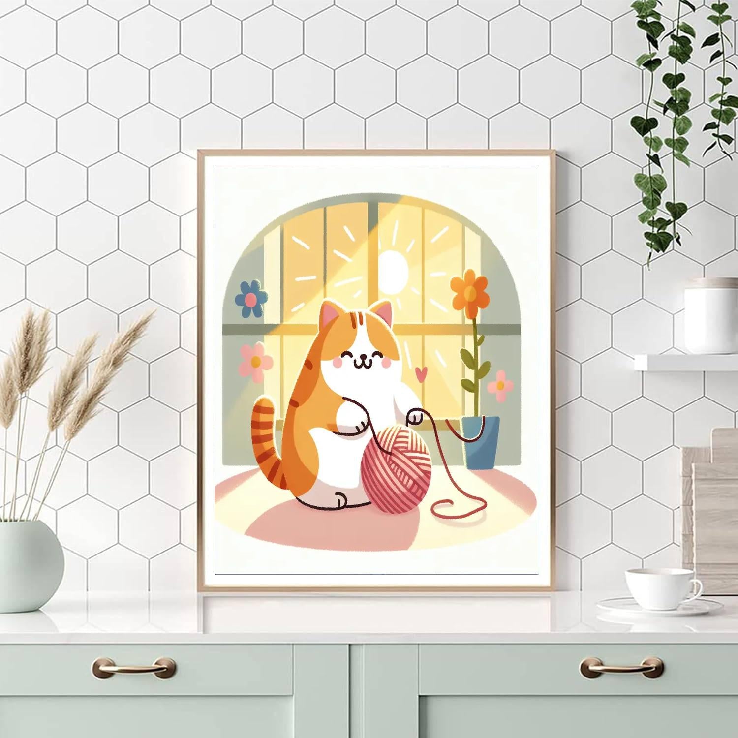 Cheerful Cat Painting By Numbers Kit