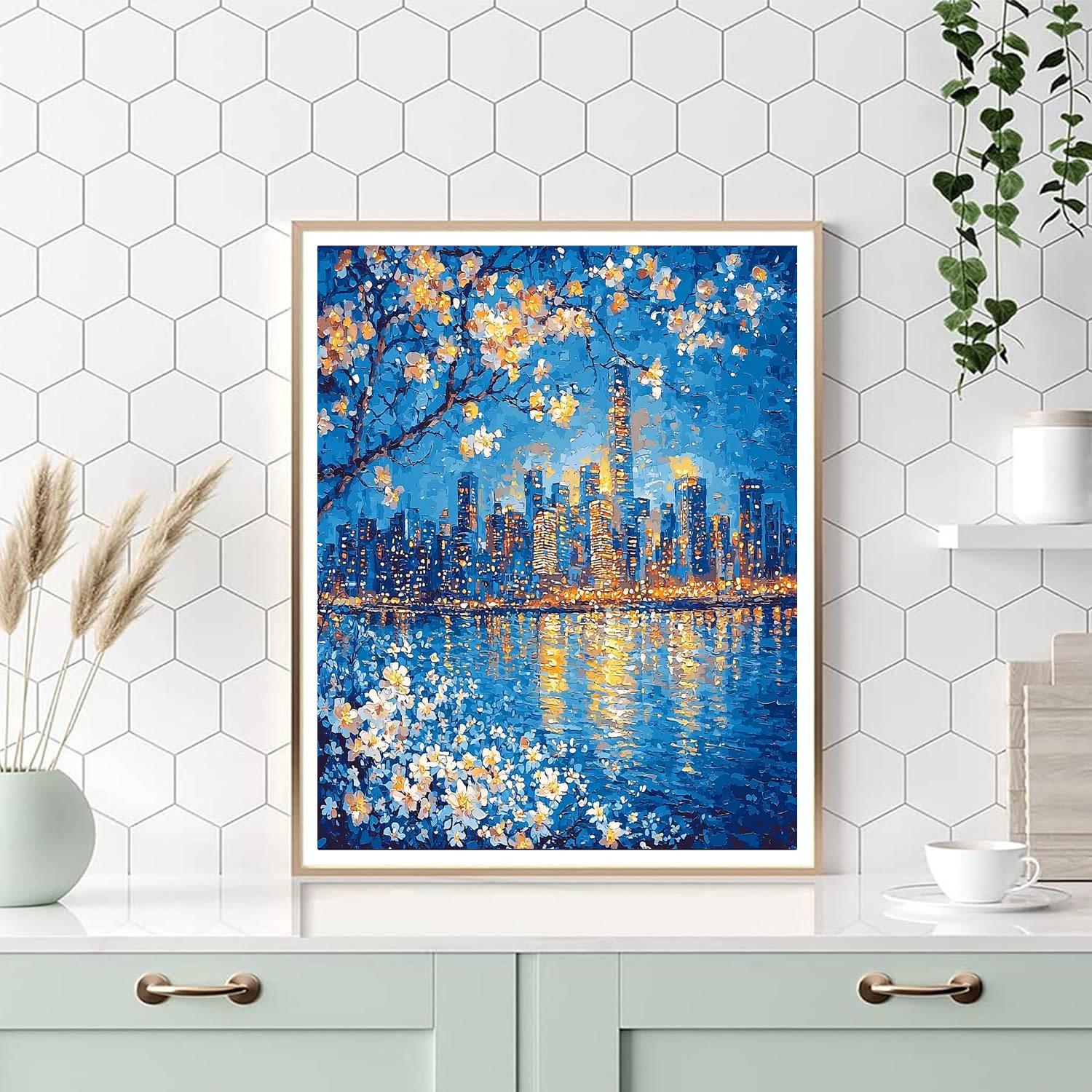 Claude Monet Inspired City Lights In Bloom  Paint By Numbers