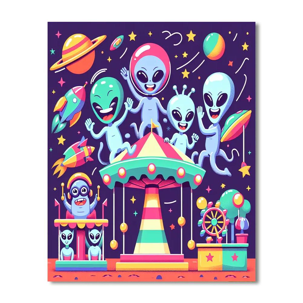 Cosmic Alien Carnival Numbered Painting Kits