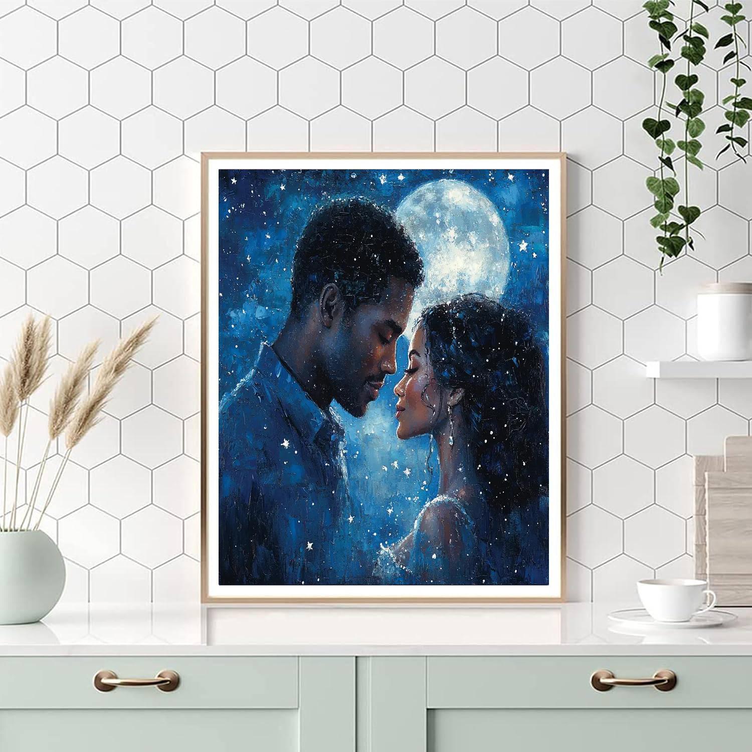 Kisses Under The Moonlight Painting Number Kit