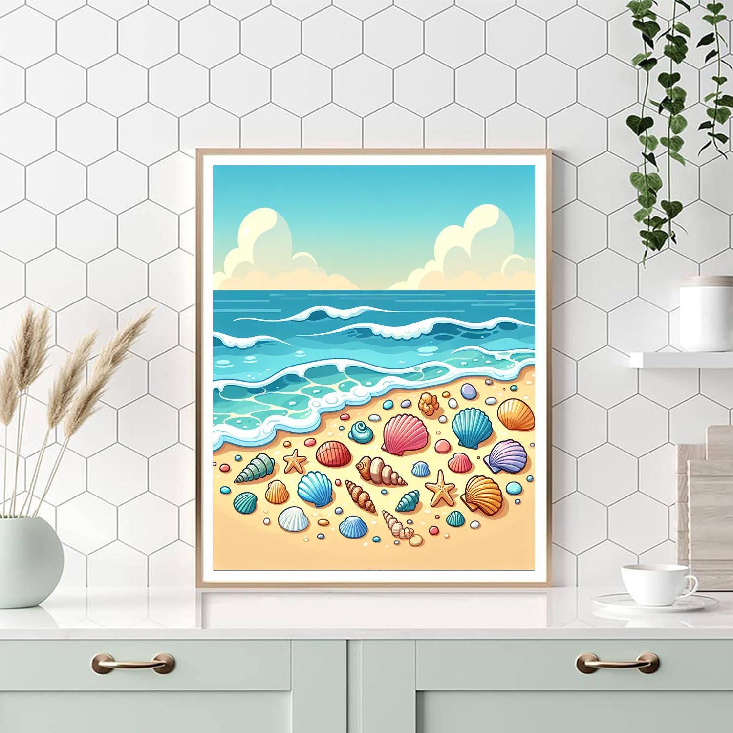 Seashell Seeker's Shore Paint By Number
