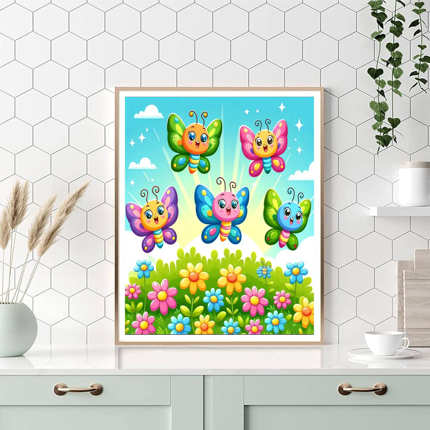 Dancing Butterflies In The Garden Paint By Numbers Art