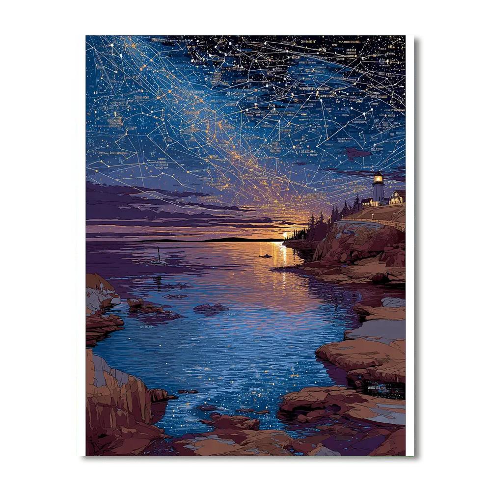 Bedtime Star Gazing Number Painting