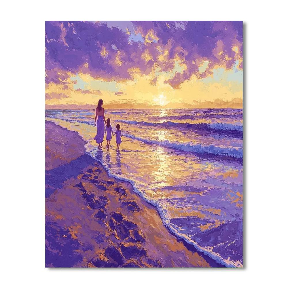 Sunset Stroll By The Shore DIY Paint By Numbers
