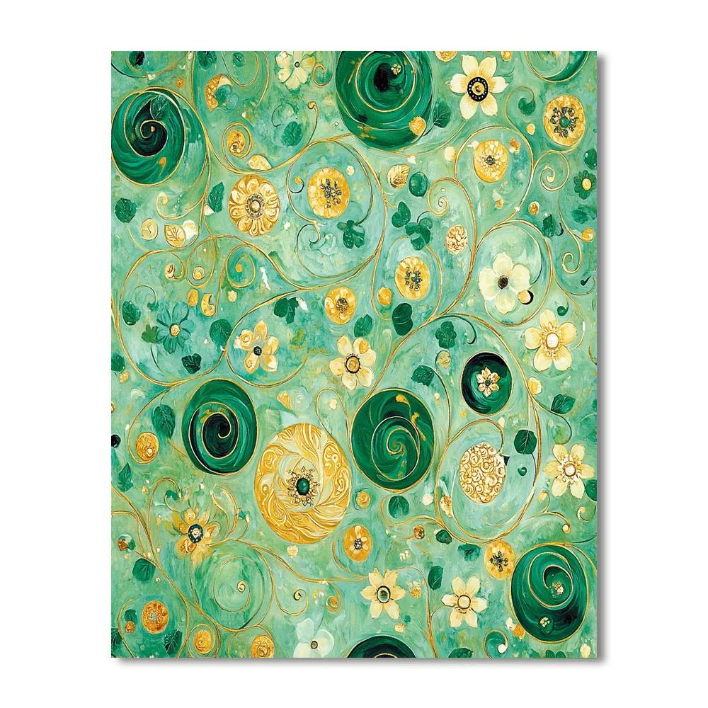 Gustav Klimt Inspired Ethereal Gold Flora  Paint By Numbers Kits