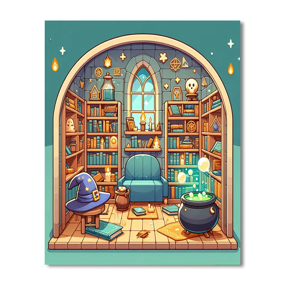 Wondrous Wizard's Lair Paint By Numbers Art