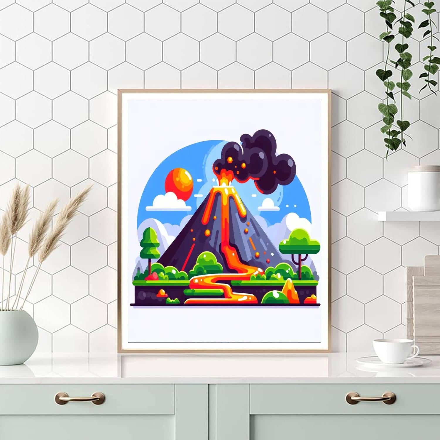 Rumbling Volcano Adventure Painting By Numbers Kit
