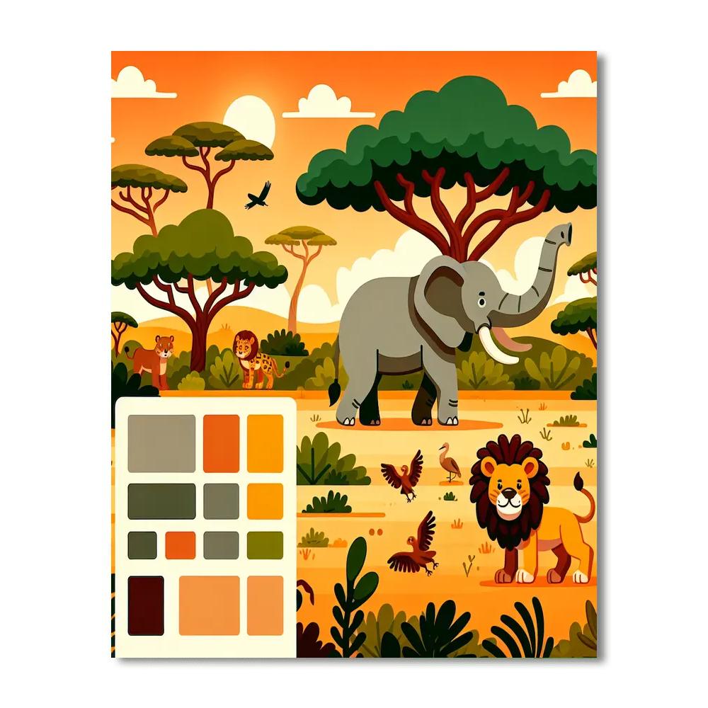 Sunlit Savannah Adventure Numbered Painting Kits