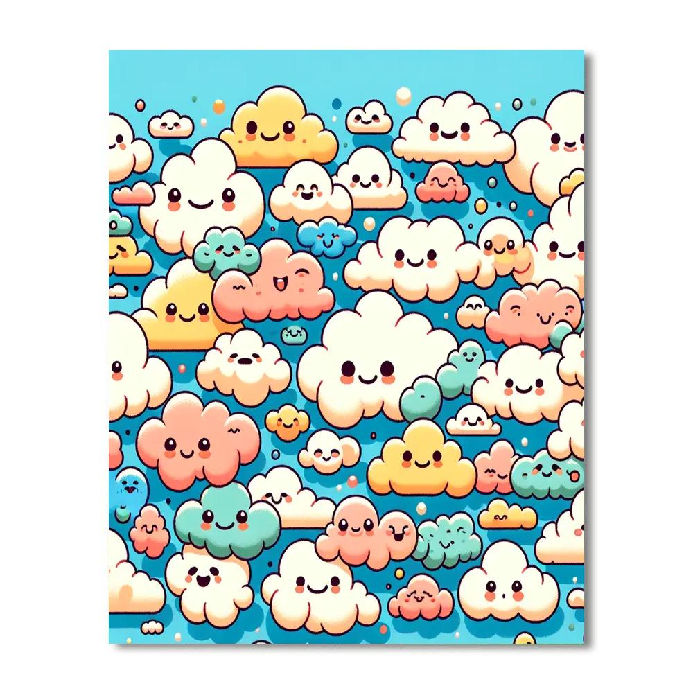 Dancing Cloud Friends Paint By Numbers Art