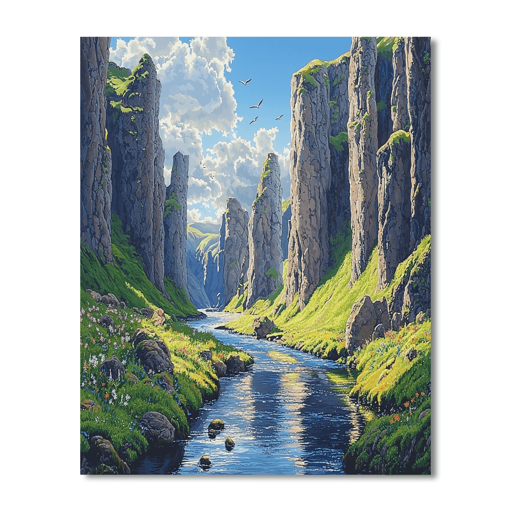 Fjadrargljufur Canyon Painting By Numbers Kit
