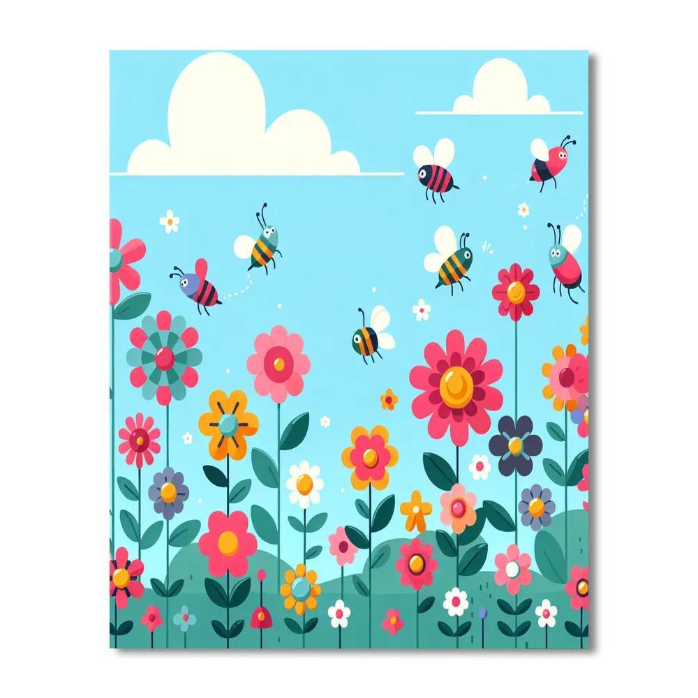 Bright Floral Paradise Painting By Numbers Kit