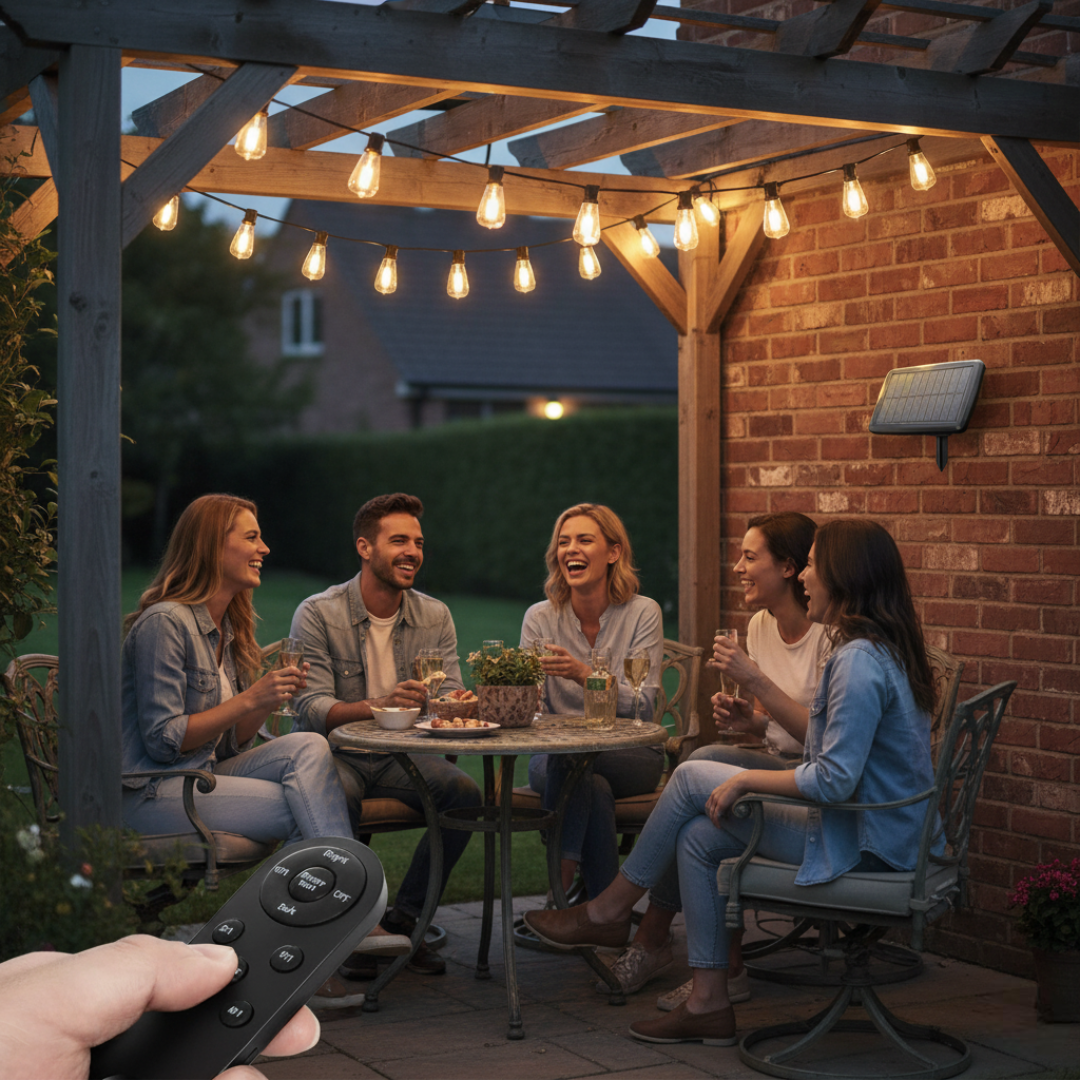 Solar String Lights Waterproof With Patio Lights Solar Powered With Remote And USB