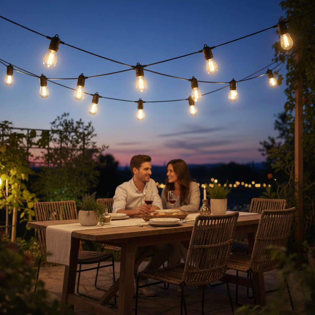 Vintage Edison Bulbs Outdoor String Lights For Patio