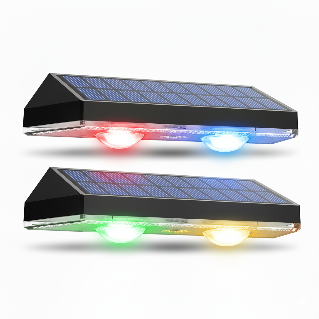 Solar Fence RGB Outdoor Waterproof LED Lights Set