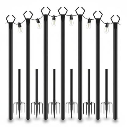10 Ft String Light Poles 4 Pack