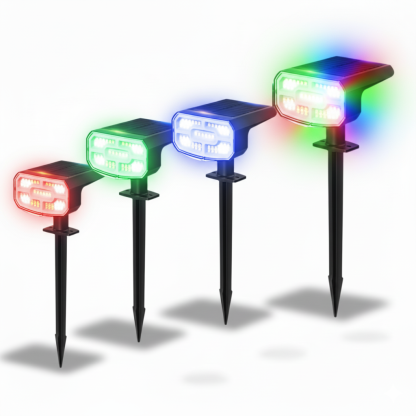Solar Spot RGB Lights Outdoor Waterproof 4 Pack